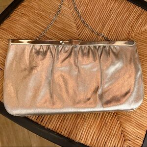 Vintage Metallic Silver Clutch